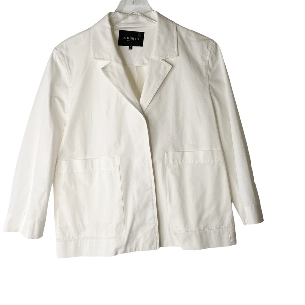 Lafayette 148 New York Classic Button Down Shirt Jacket Blazer Small - Picture 2 of 10